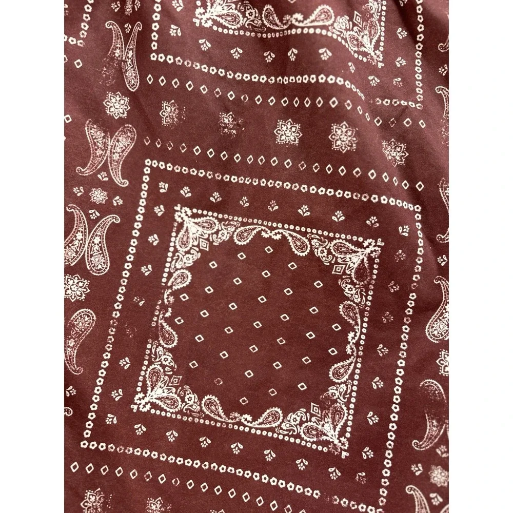 Men's Bandana Handkerchief Brown Print Pacsun Swim Shorts XL Lined 4.5 In Inseam